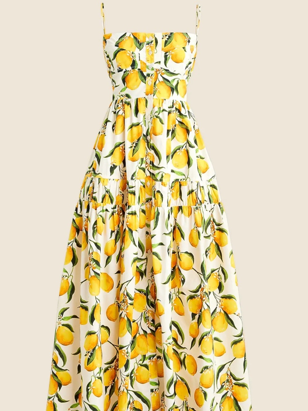 J. Crew Limoncello Lemon Print Tiered A-Line Dress Midi Sundress US 8 - Picture 4 of 9